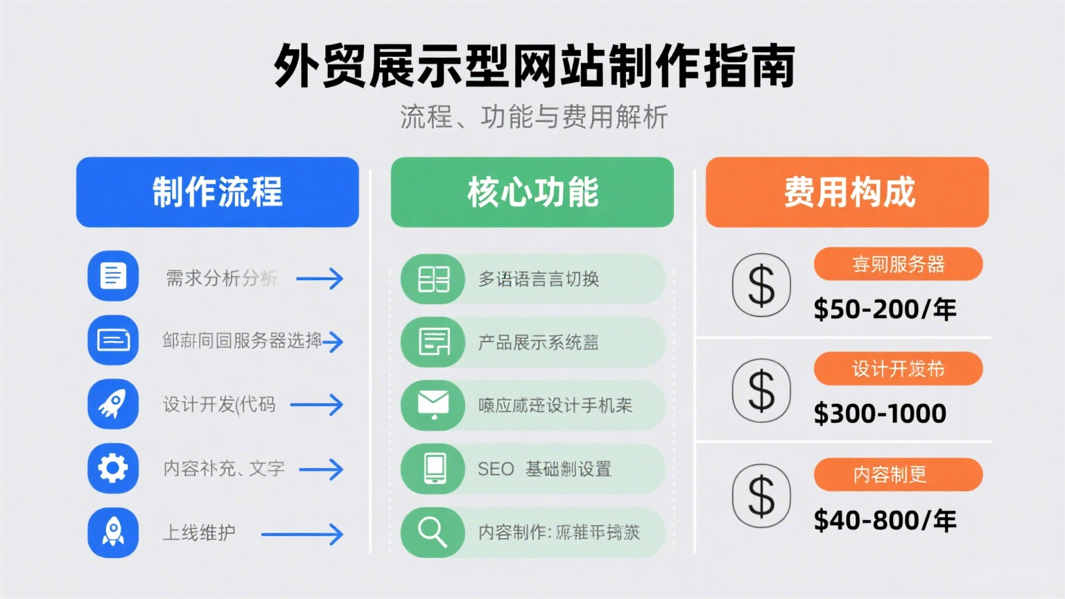 外贸展示型网站制作指南：流程、功能与费用解析