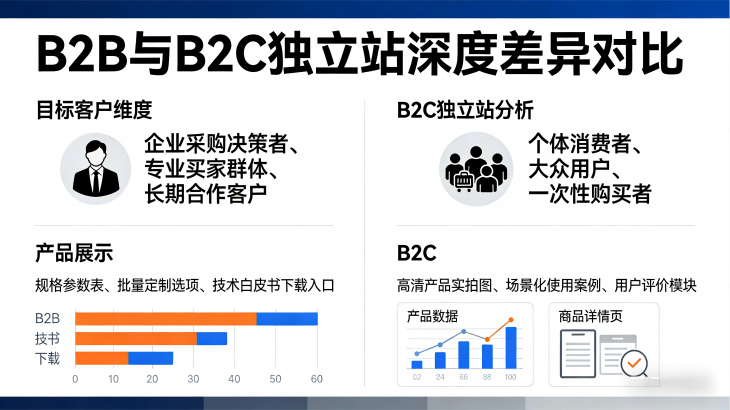 B2B独立站与B2C独立站的深度差异分析